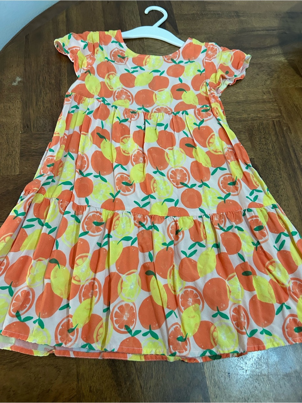 Cat & Jack Orange and Yellow Citrus Tiered Dress